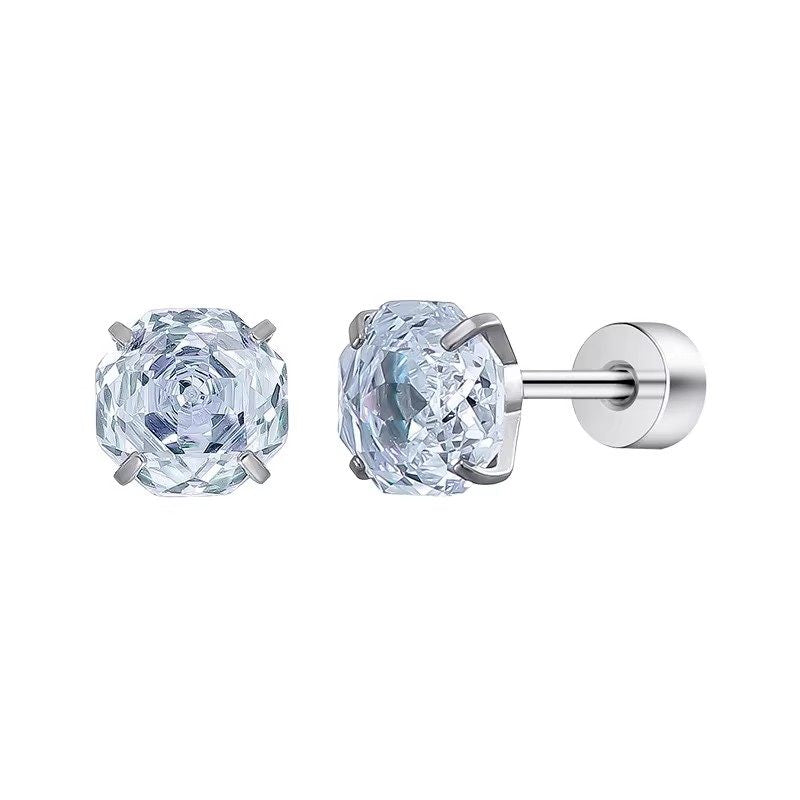 Blue Rose Titanium Stud Earrings