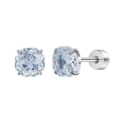 Blue Rose Titanium Stud Earrings