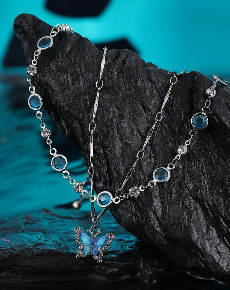 Double Butterfly Layered Necklace
