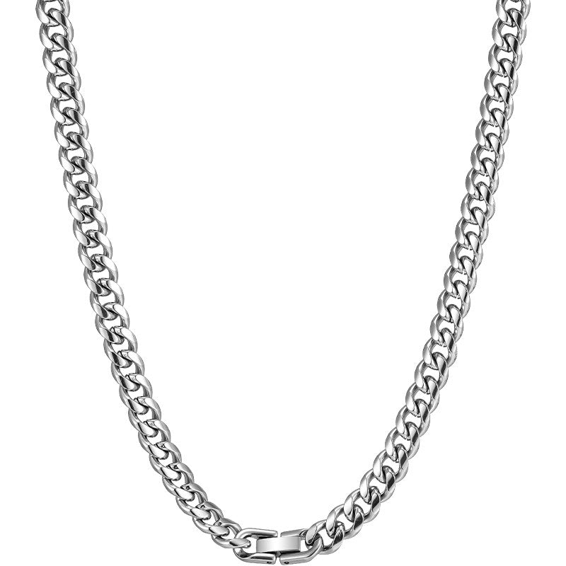 Titanium Cuban Collar Necklace