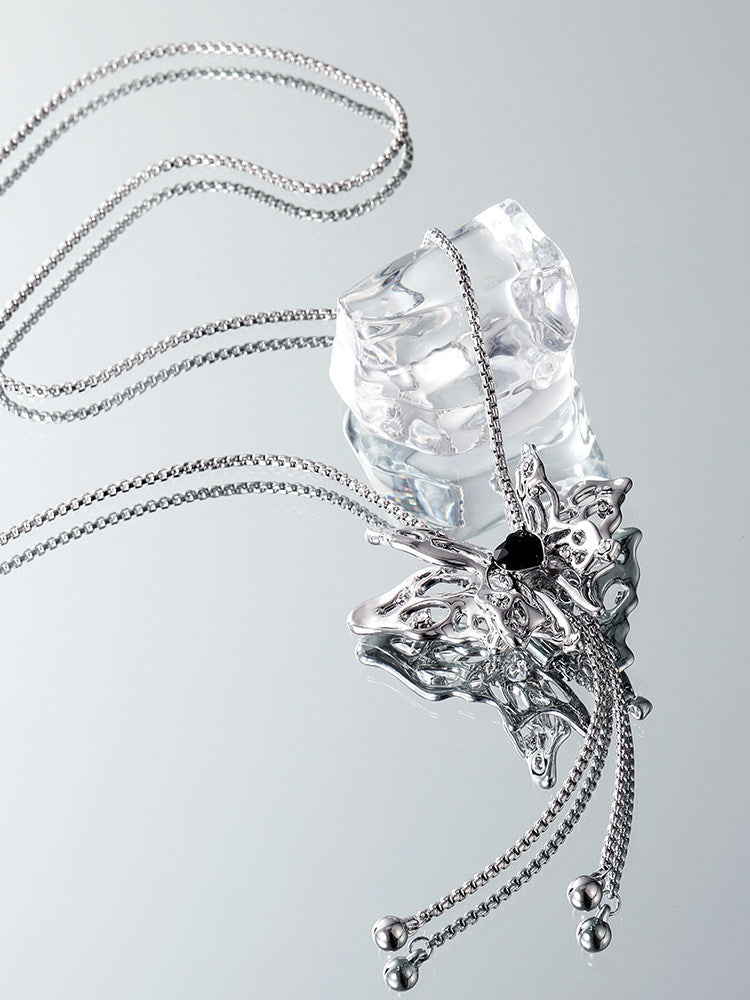 Adjustable Butterfly Long Necklace
