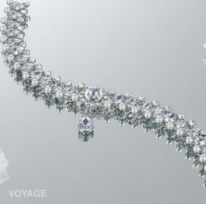Pearl Zircon Dress Necklace