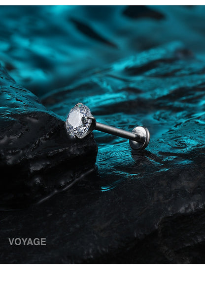 Titanium CZ Flat Piercing Stud