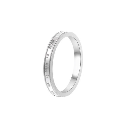 Letter Design Titanium Ring