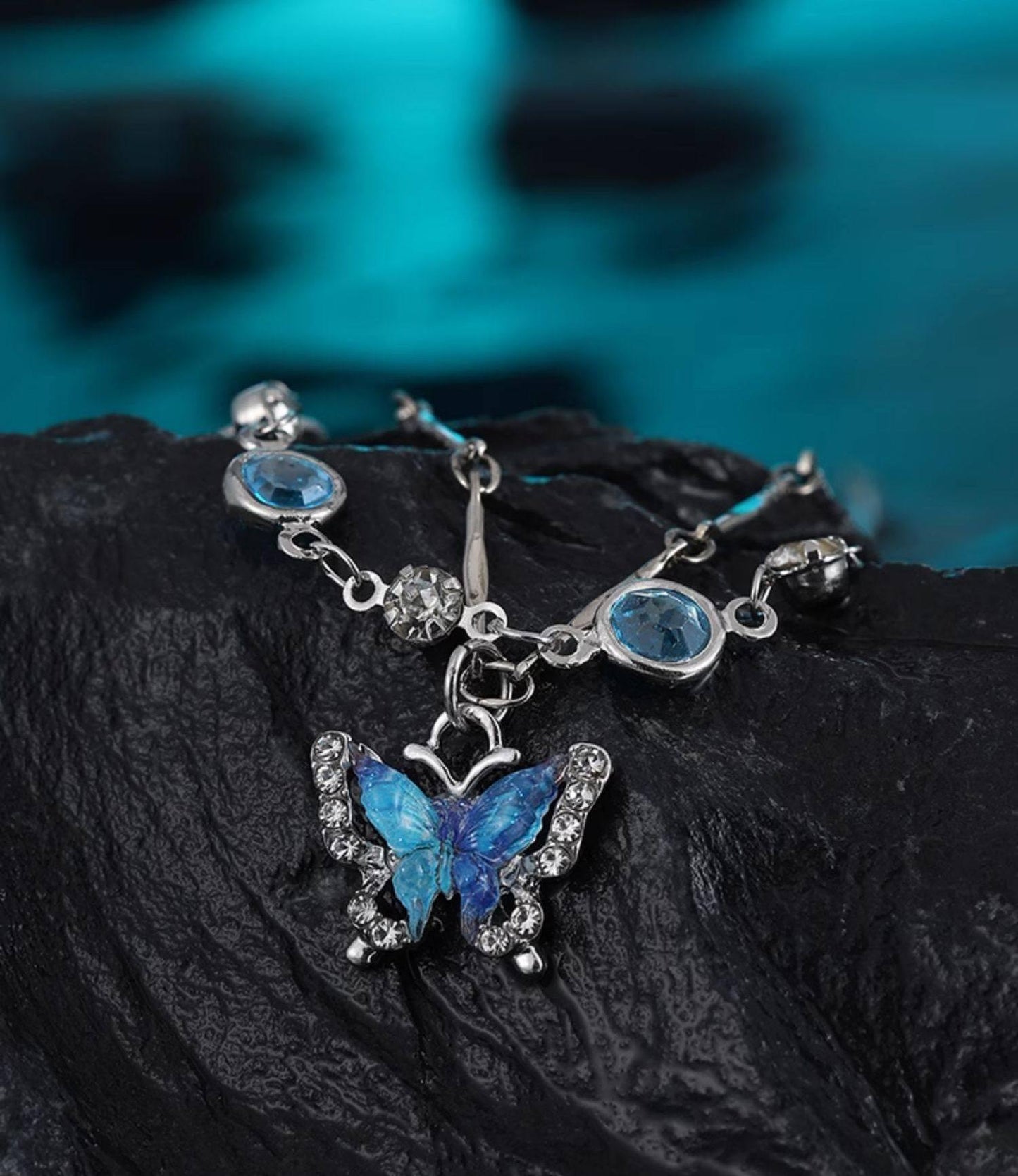 Double Butterfly Layered Necklace
