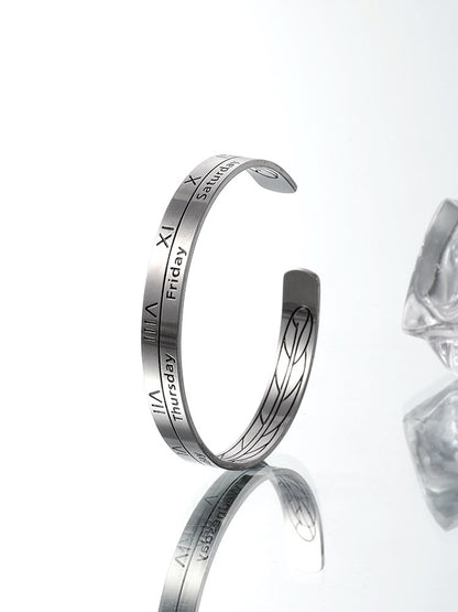 Roman Numeral Titanium Cuff