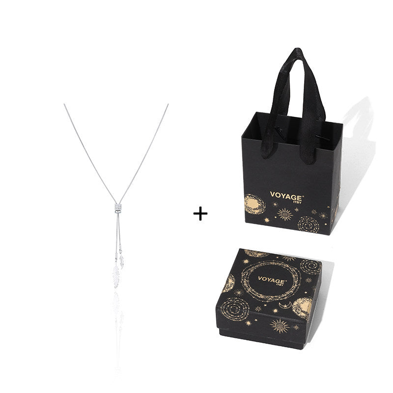 Leaf Tassel Long Pendant Necklace