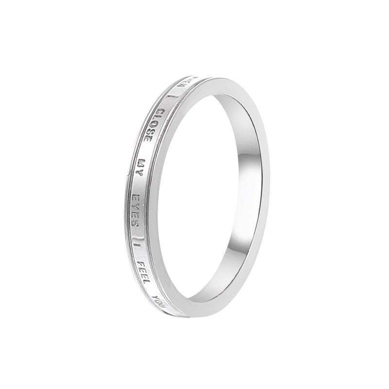 Letter Design Titanium Ring