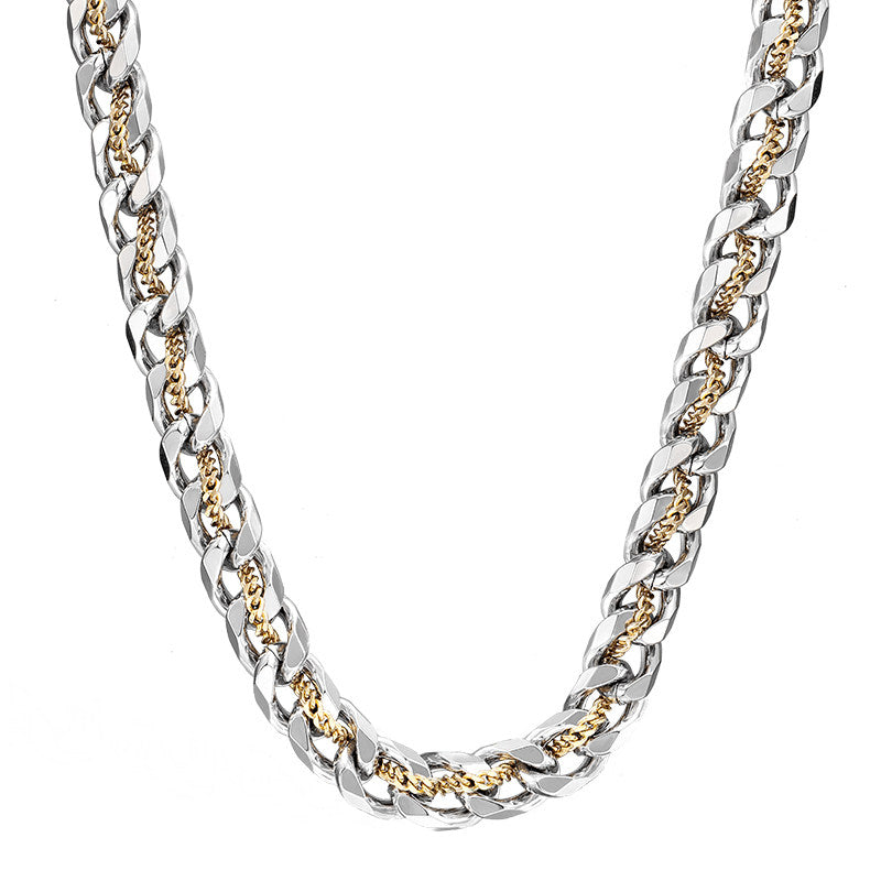 Gold Tone Cuban Chain Necklace
