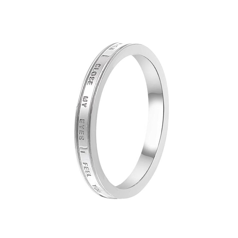 Letter Design Titanium Ring
