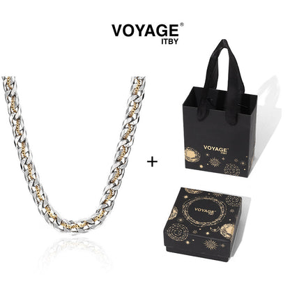 Gold Tone Cuban Chain Necklace