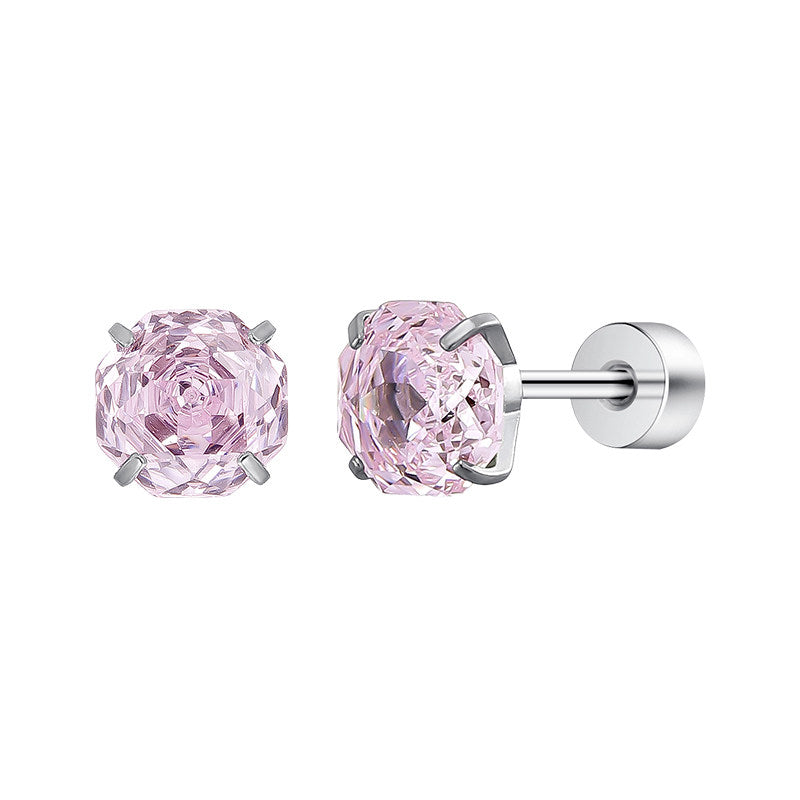 Blue Rose Titanium Stud Earrings