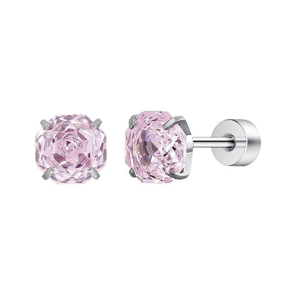 Blue Rose Titanium Stud Earrings