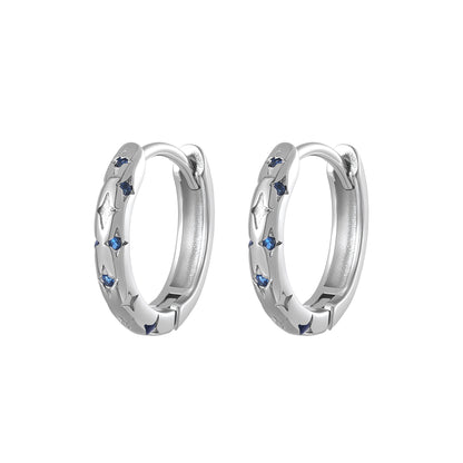 Ocean Blue Zircon Hoops