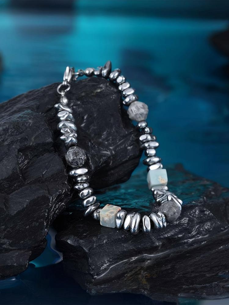 Black Onyx Beaded Men Bracelet
