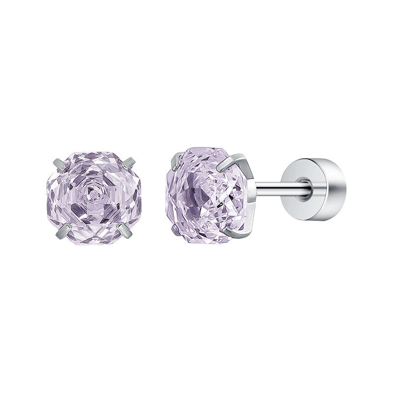 Blue Rose Titanium Stud Earrings