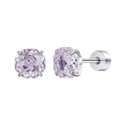 Blue Rose Titanium Stud Earrings