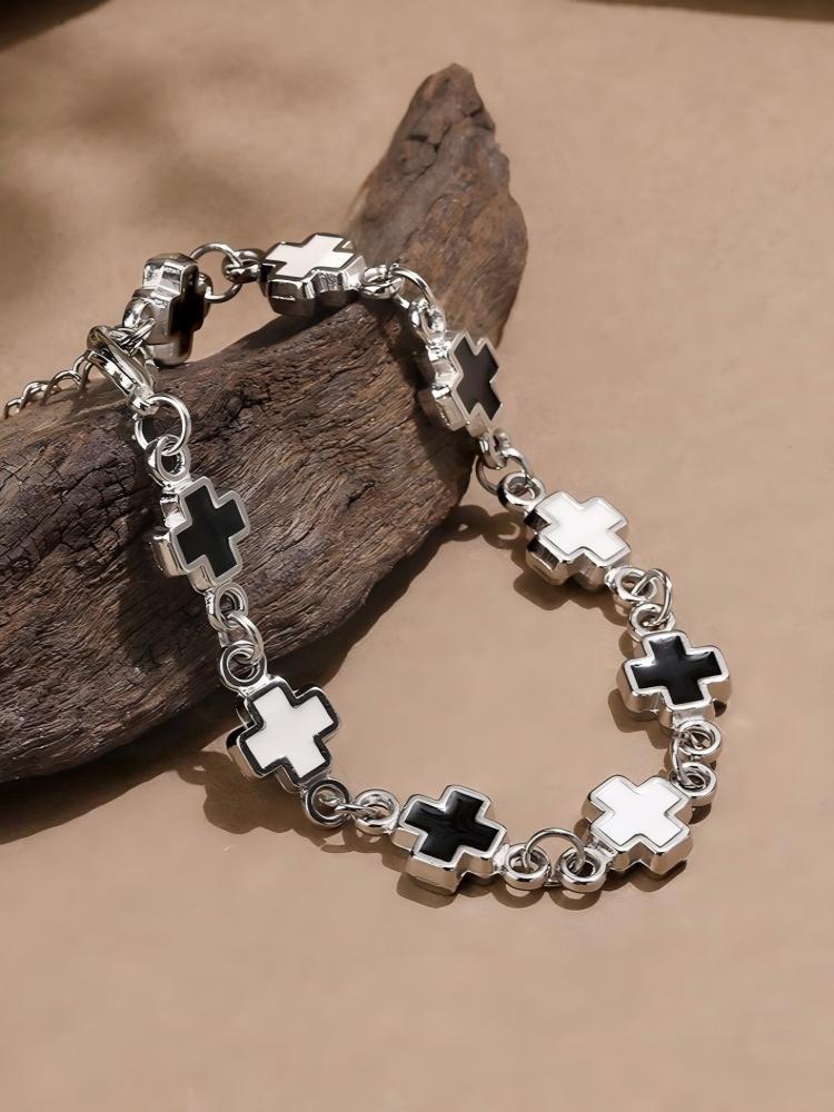 Black White Cross Bracelet