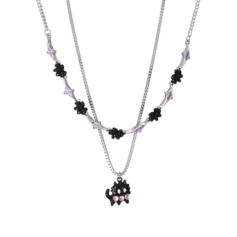 Cat Pendant Y2K Layered Necklace