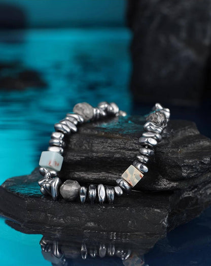 Black Onyx Beaded Men Bracelet