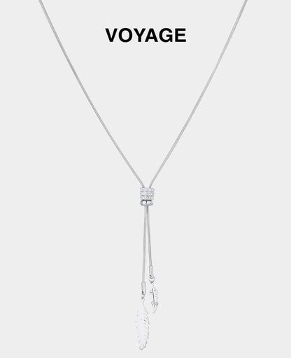 Leaf Tassel Long Pendant Necklace