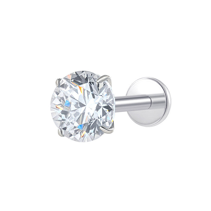 Titanium CZ Flat Piercing Stud