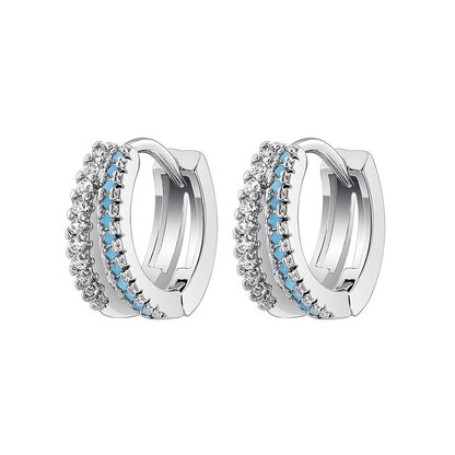 Ocean Blue Zircon Hoops