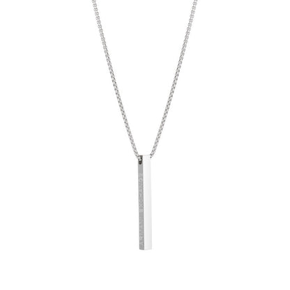 Titanium Letter Bar Pendant Necklace