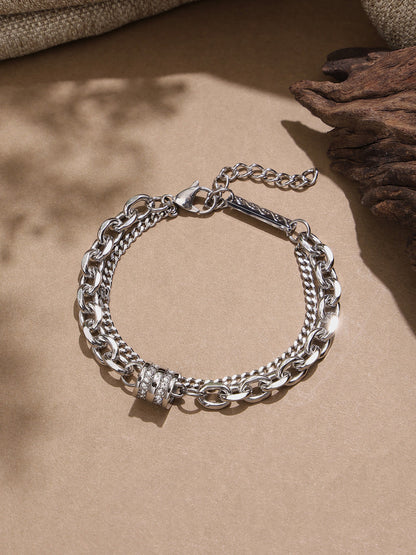 Double Layer Titanium Men Bracelet