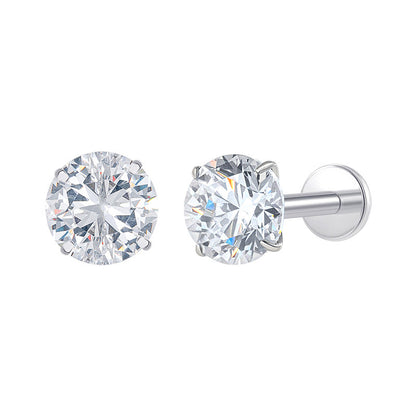 Titanium CZ Flat Piercing Stud