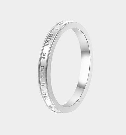 Letter Design Titanium Ring