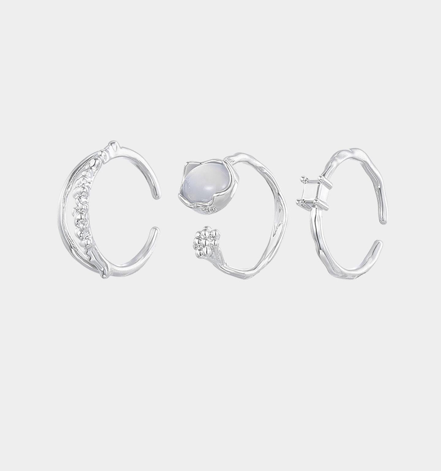 Moonstone Three Piece Rings
