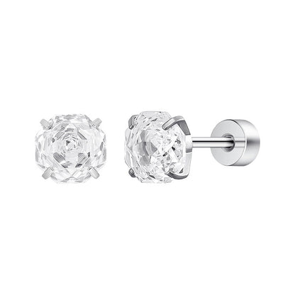 Blue Rose Titanium Stud Earrings