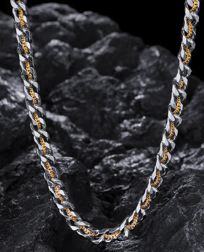 Gold Tone Cuban Chain Necklace