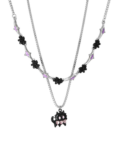 Cat Pendant Y2K Layered Necklace