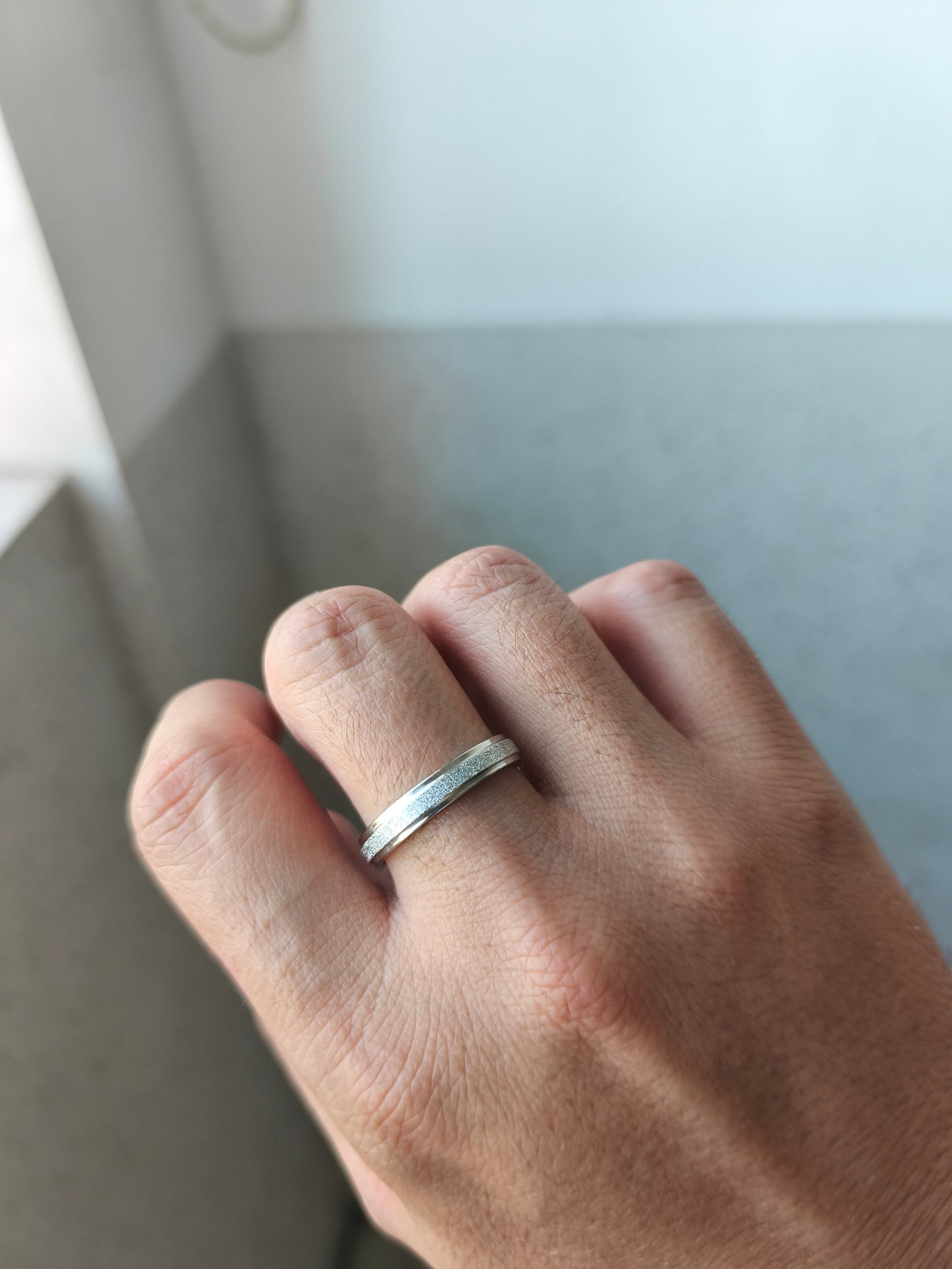 Silver Matte Titanium Ring