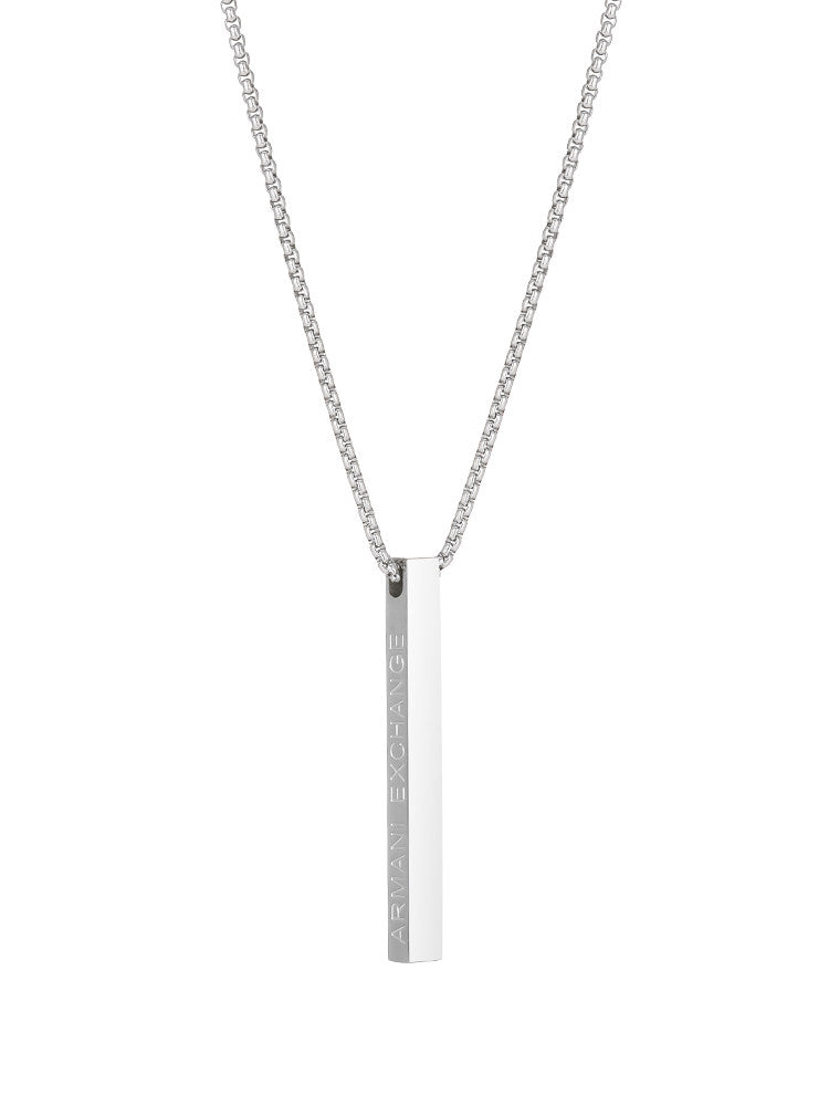 Titanium Letter Bar Pendant Necklace