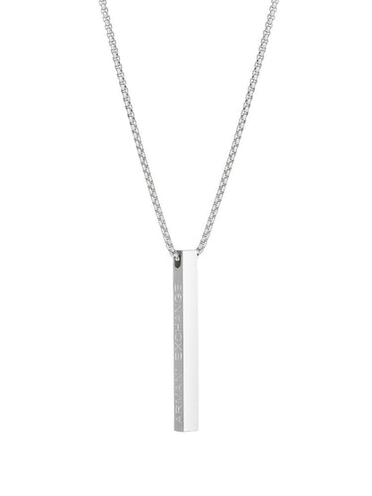 Titanium Letter Bar Pendant Necklace