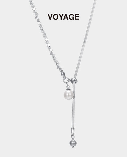 Adjustable Long Pearl Necklace