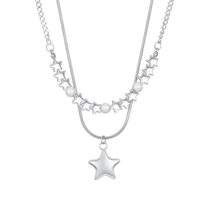 Layered Star Pendant Necklace
