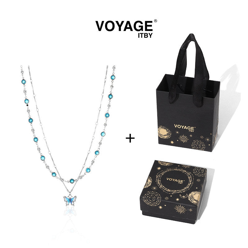 Double Butterfly Layered Necklace