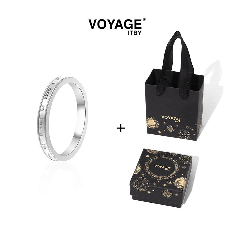 Letter Design Titanium Ring