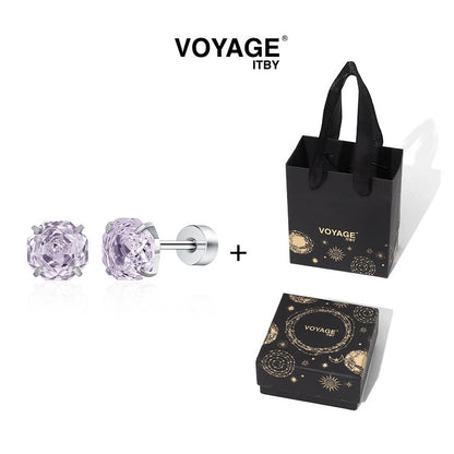 Blue Rose Titanium Stud Earrings