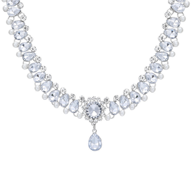Pearl Zircon Dress Necklace