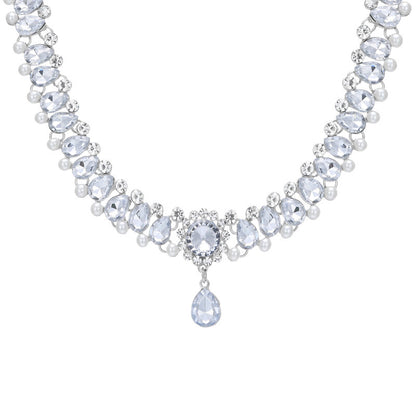 Pearl Zircon Dress Necklace