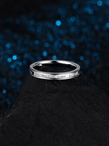Letter Design Titanium Ring