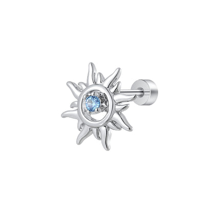 Blue Saturn Heart Studs