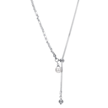 Adjustable Long Pearl Necklace
