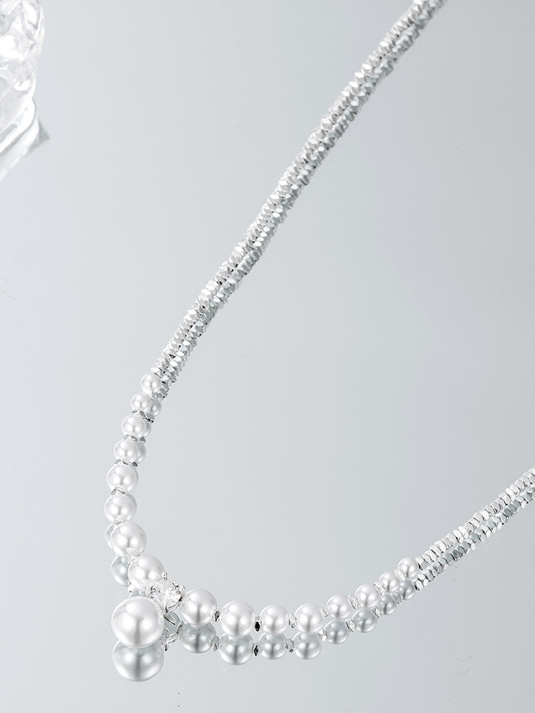 French Pearl Pendant Necklace